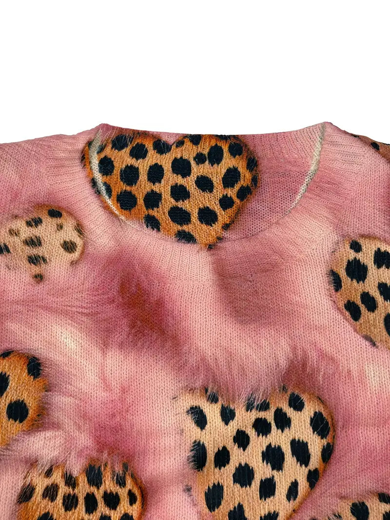 Casual Crew Neck Long Sleeve Sweater, Women's Clothing Love