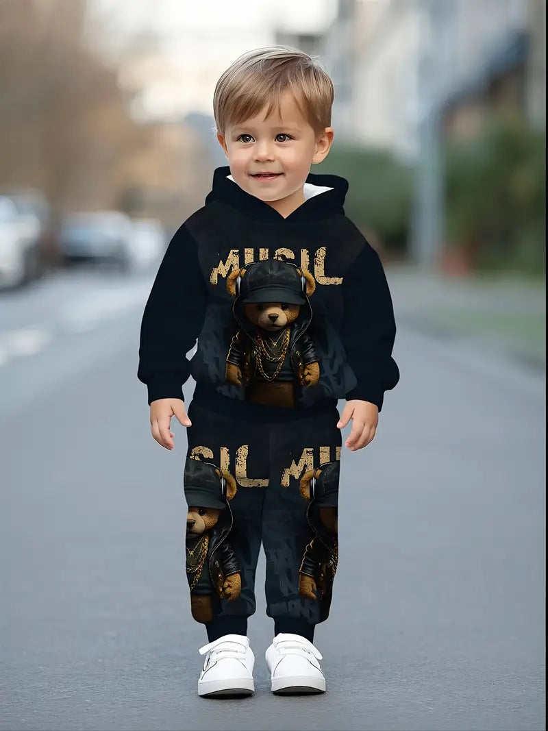 Baby Boys & Girls Hoodie Set Bear print