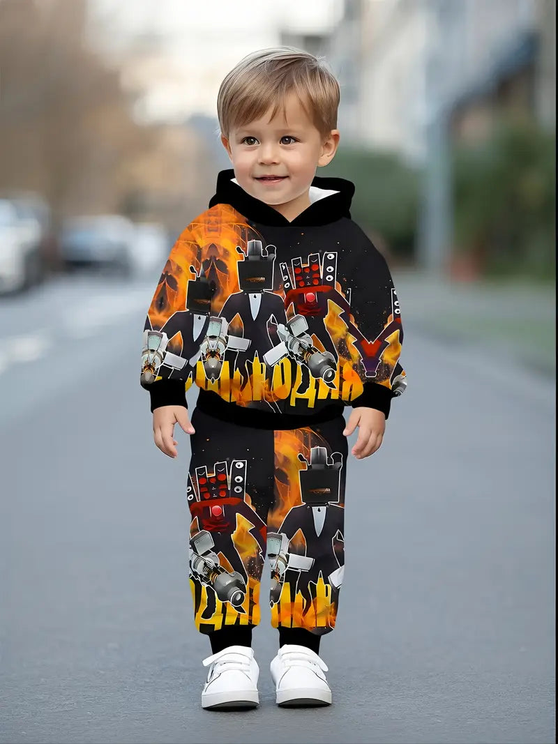 Baby Boys & Girls Hoodie Set cool robot print