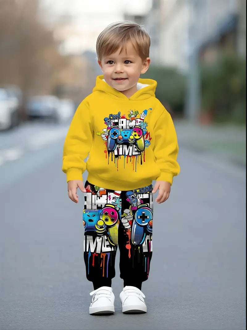 Baby Boys & Girls Hoodie Set graffiti print
