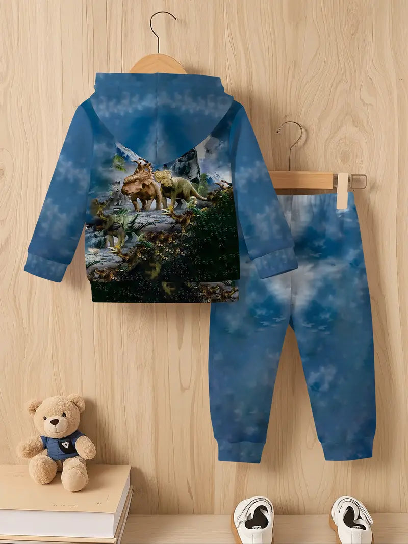 Baby Boys & Girls Hoodie Set Dinosaur print