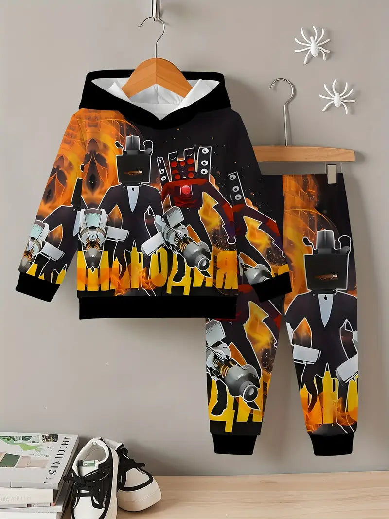 Baby Boys & Girls Hoodie Set cool robot print