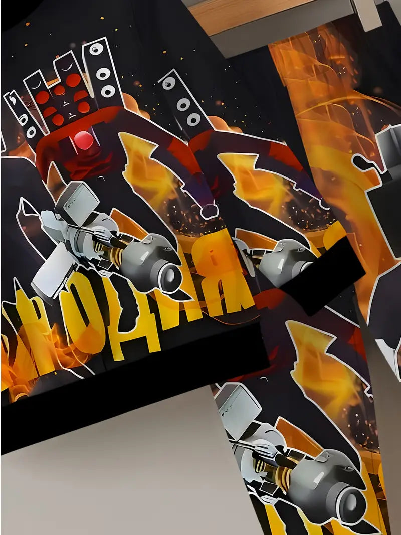 Baby Boys & Girls Hoodie Set cool robot print