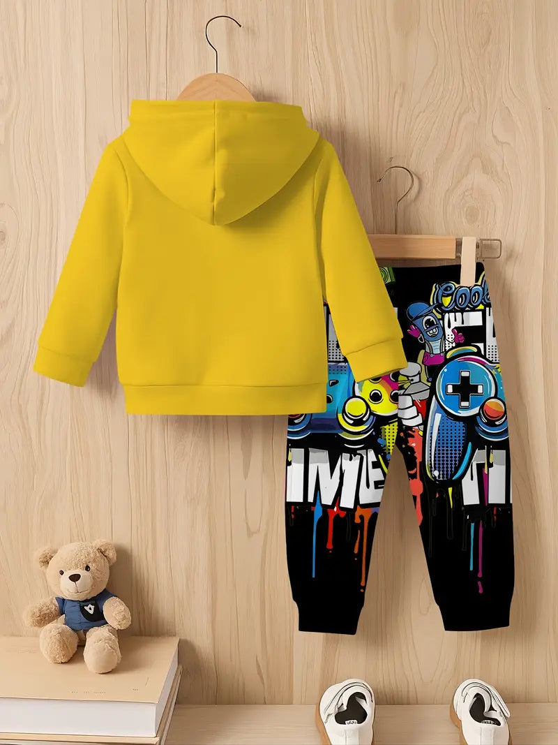 Baby Boys & Girls Hoodie Set graffiti print