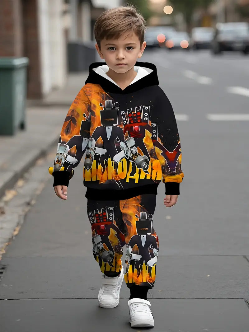 Baby Boys & Girls Hoodie Set cool robot print