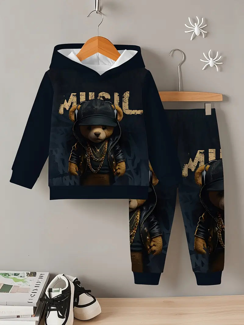 Baby Boys & Girls Hoodie Set Bear print