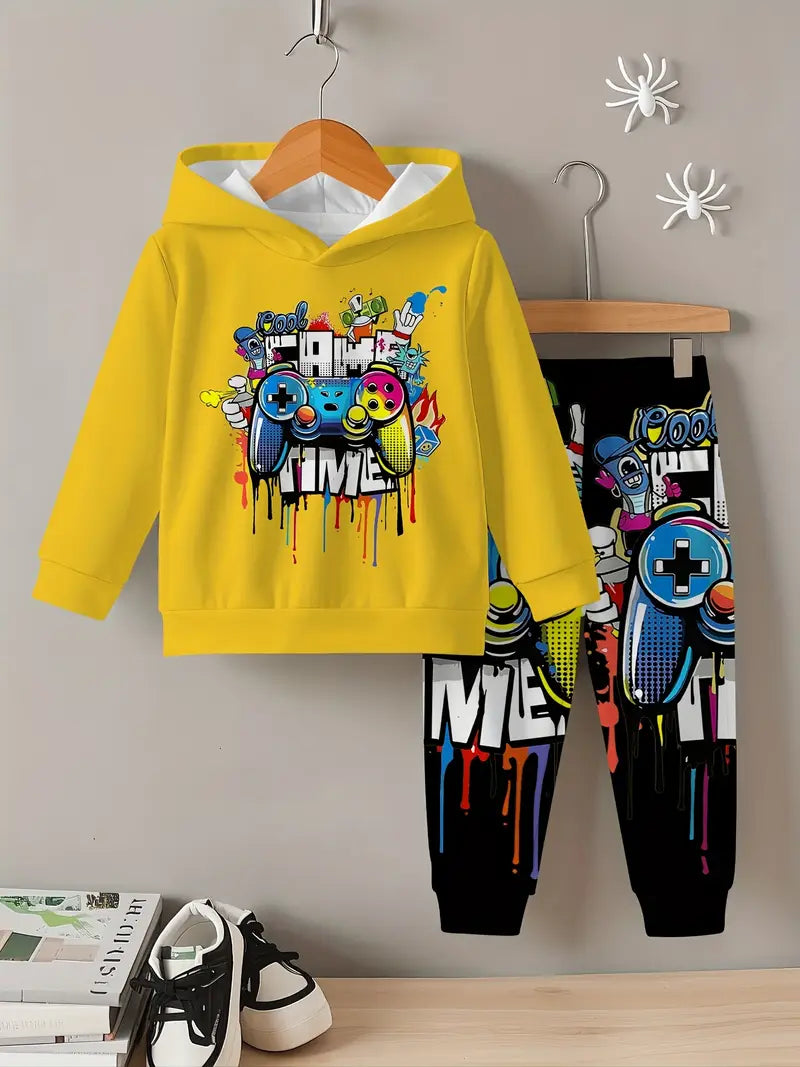 Baby Boys & Girls Hoodie Set graffiti print