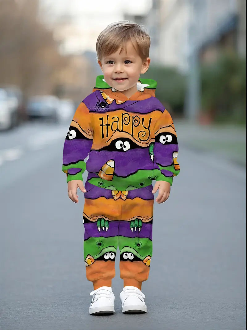 Baby Boys & Girls Hoodie Set Halloween Spider