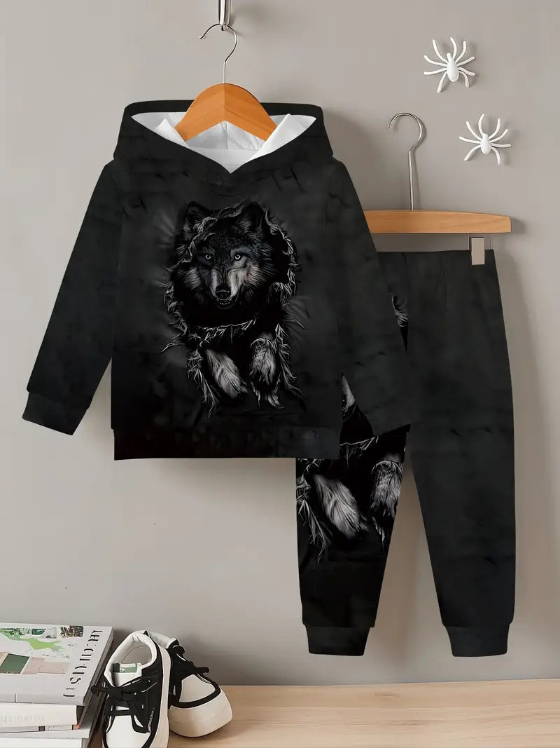 Baby Boys & Girls Hoodie Set Wolf King